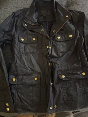J. Crew Black Field Jacket with Gold Hardware